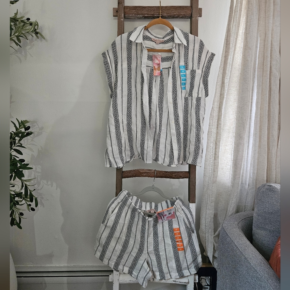 Cold Crush Black and White Striped Set